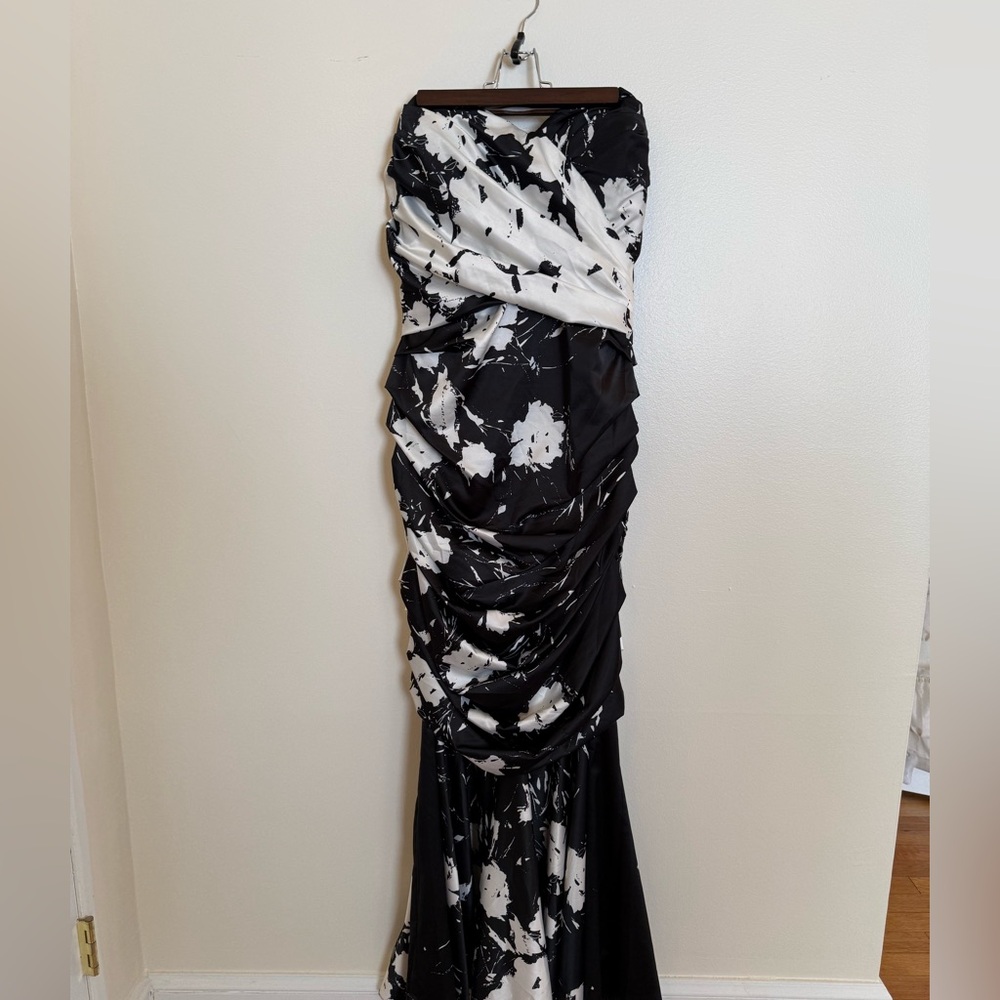Teri Jon Black Dress with Label Detail